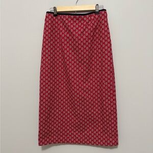 Vintage 90’s Talbots Petite Red Paisley Cotton Maxi Skirt Friends Show Inspired